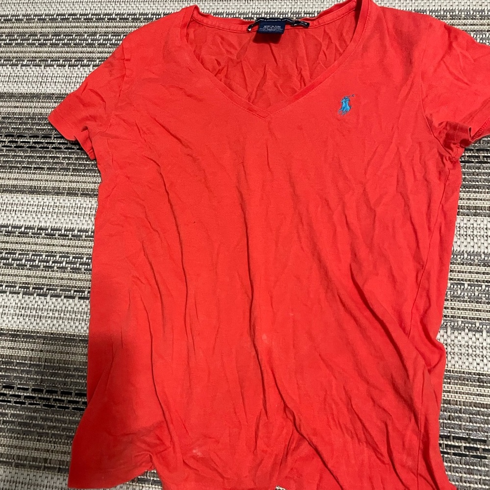 red/blue VINTAGE RALPH LAUREN sports v-neck